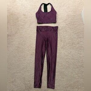 Koral Purple Activewear Crop Top
